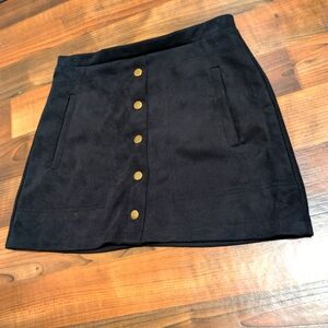 Newbury Kustom Black Suede Skirt Small